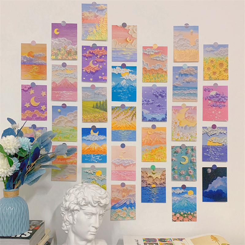 30Pcs Romantic Art Posters Sti - Photography Background 评论和价格