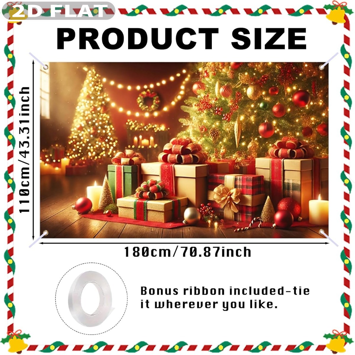 1pc Christmas Tree & Gifts Lar - Photography Background 评论和价格