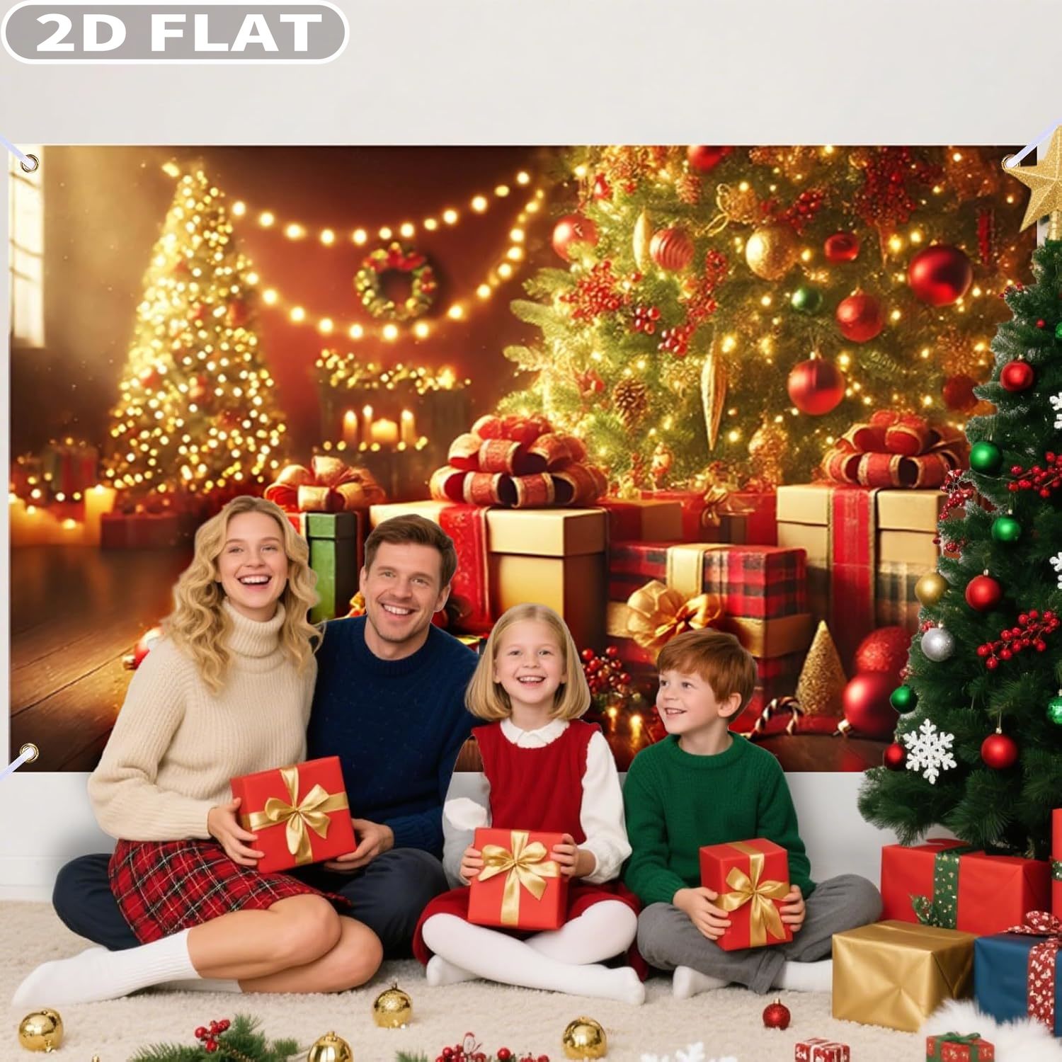 1pc Christmas Tree & Gifts Lar - Photography Background 评论和价格