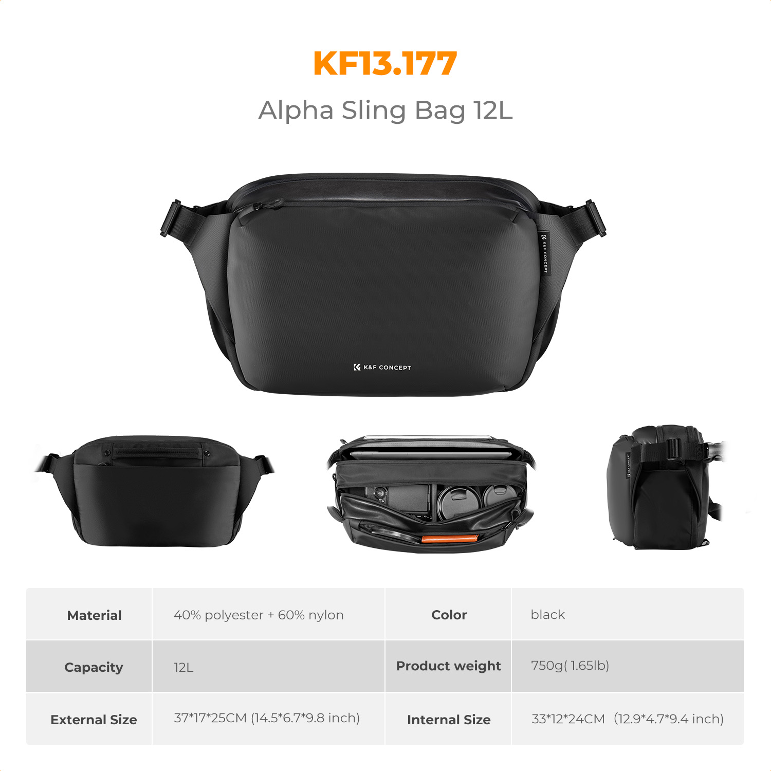K&F CONCEPT 12L/10L Camera Sli - Camera Bag Waterproof 评论和价格