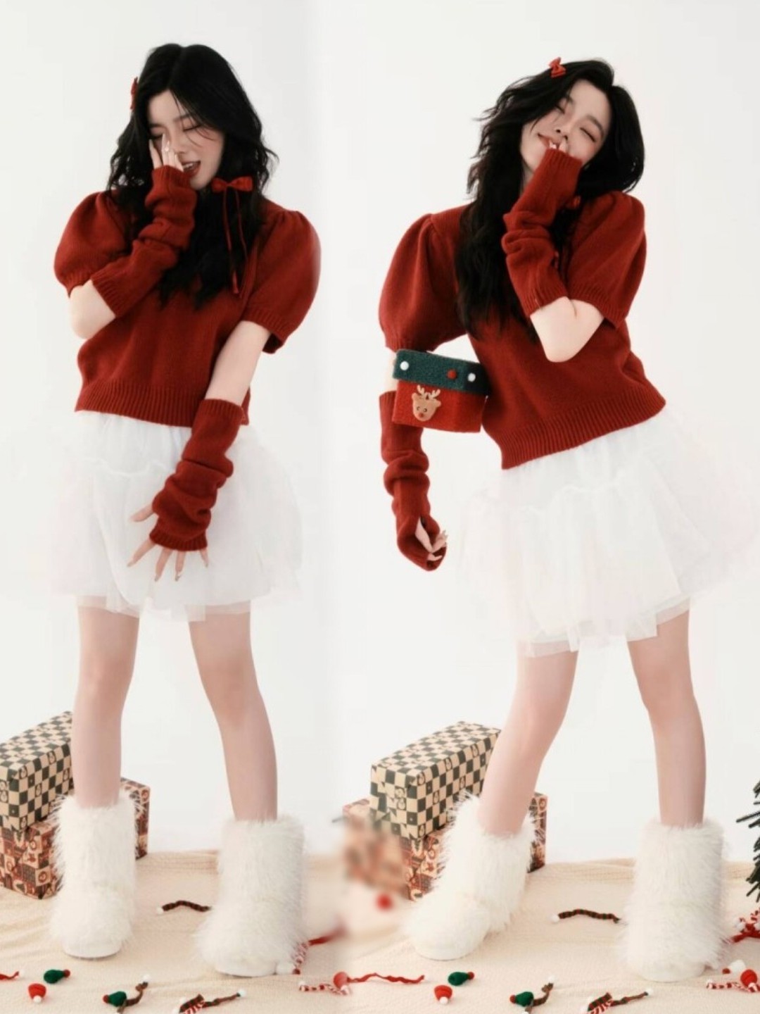 Christmas Theme Red Sweater Ar - Photography Studio 评论和价格