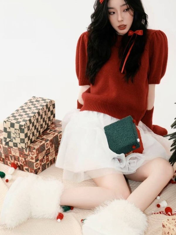 Christmas Theme Red Sweater Ar - Photography Studio 评论和价格